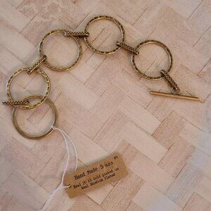 Lauren Spencer antiqued brass loop hoop bracelet 7.5" fashion jewelry